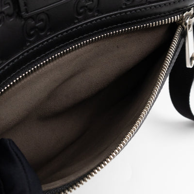 Small Messenger Black Guccissima Leather