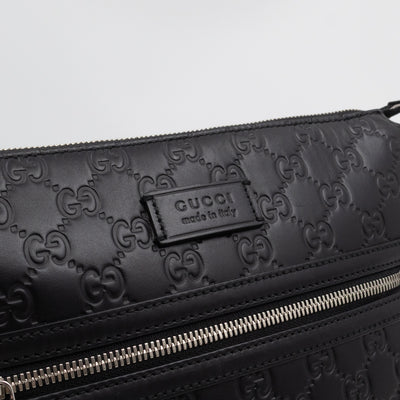 Small Messenger Black Guccissima Leather