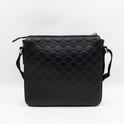 Small Messenger Black Guccissima Leather