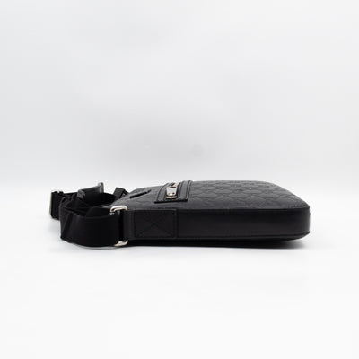 Small Messenger Black Guccissima Leather