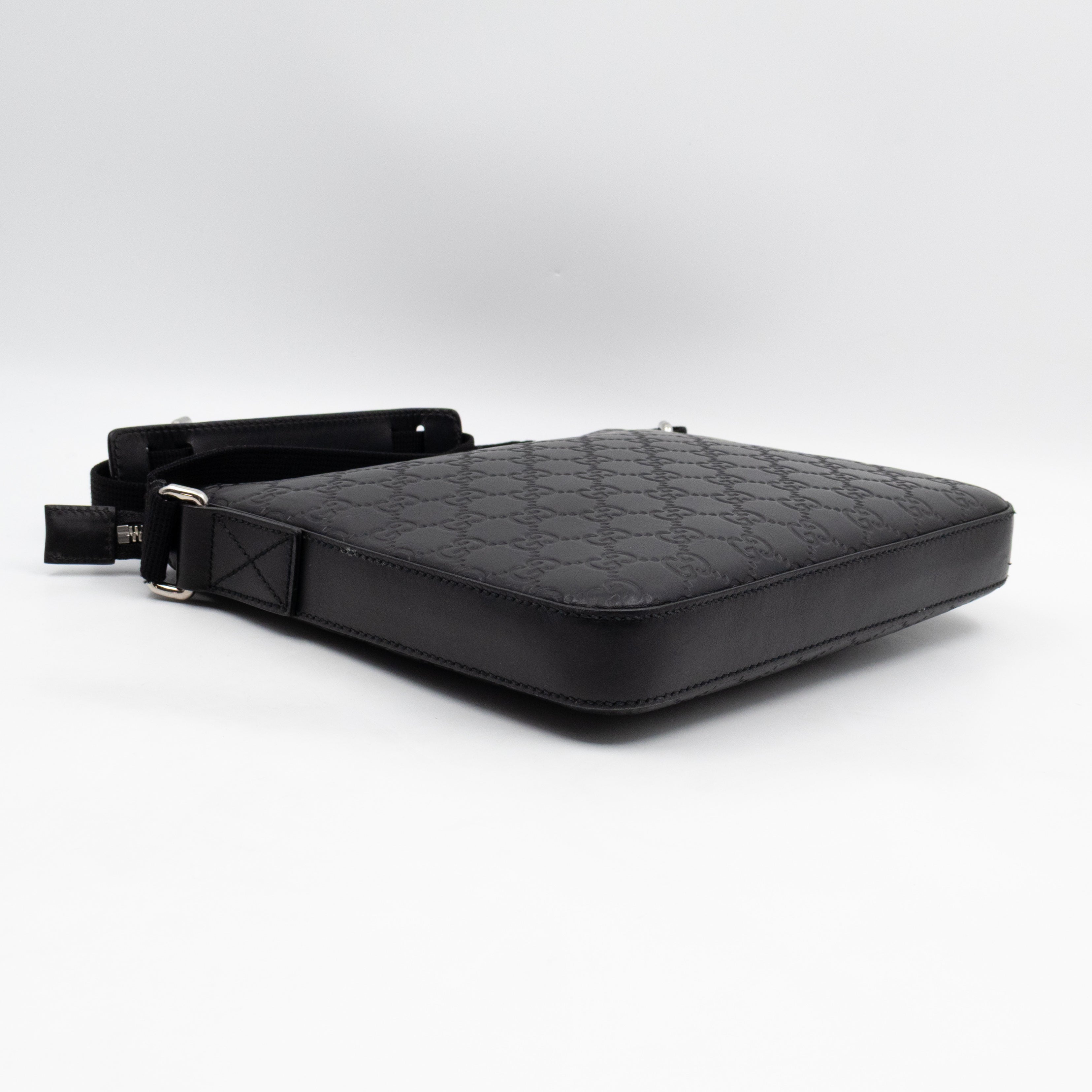 Small Messenger Black Guccissima Leather