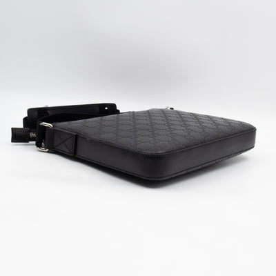 Small Messenger Black Guccissima Leather