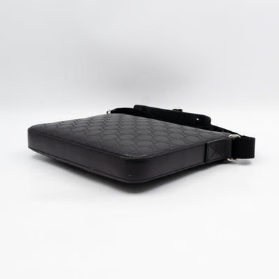 Small Messenger Black Guccissima Leather