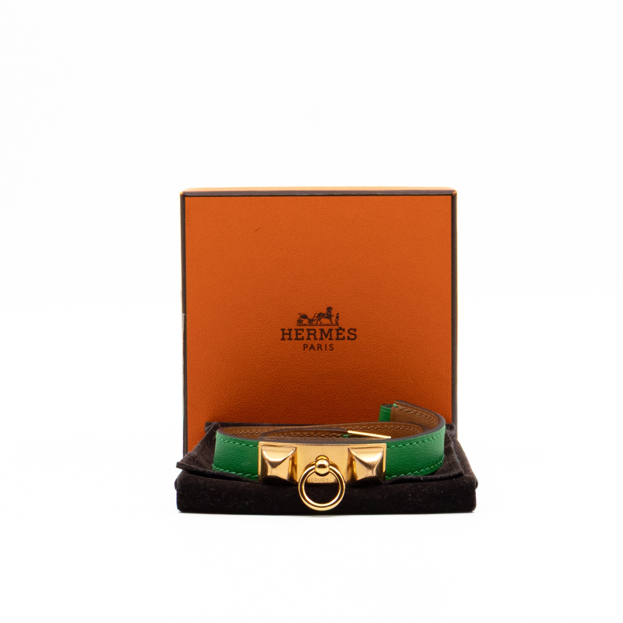 Rivale Double Tour Bracelet Green Leather