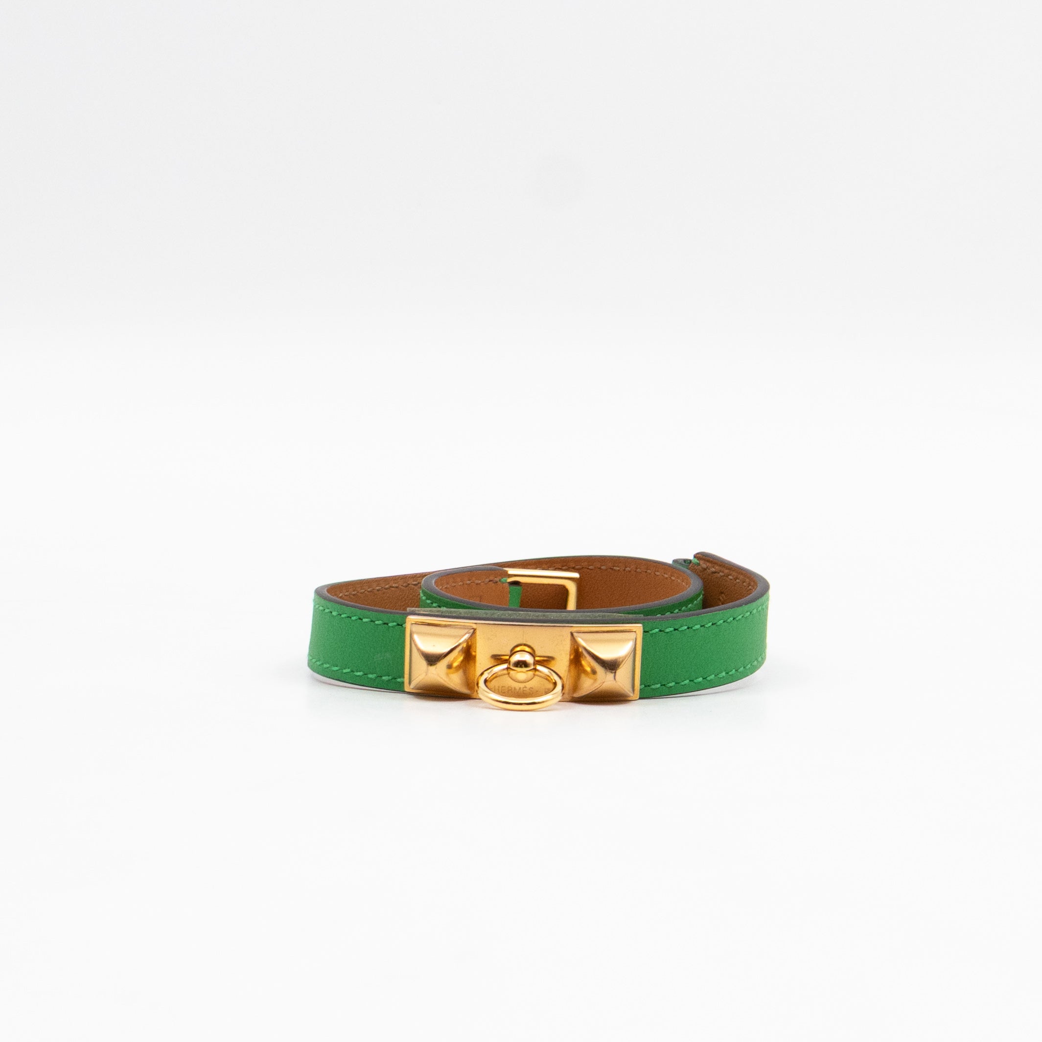 Rivale Double Tour Bracelet Green Leather