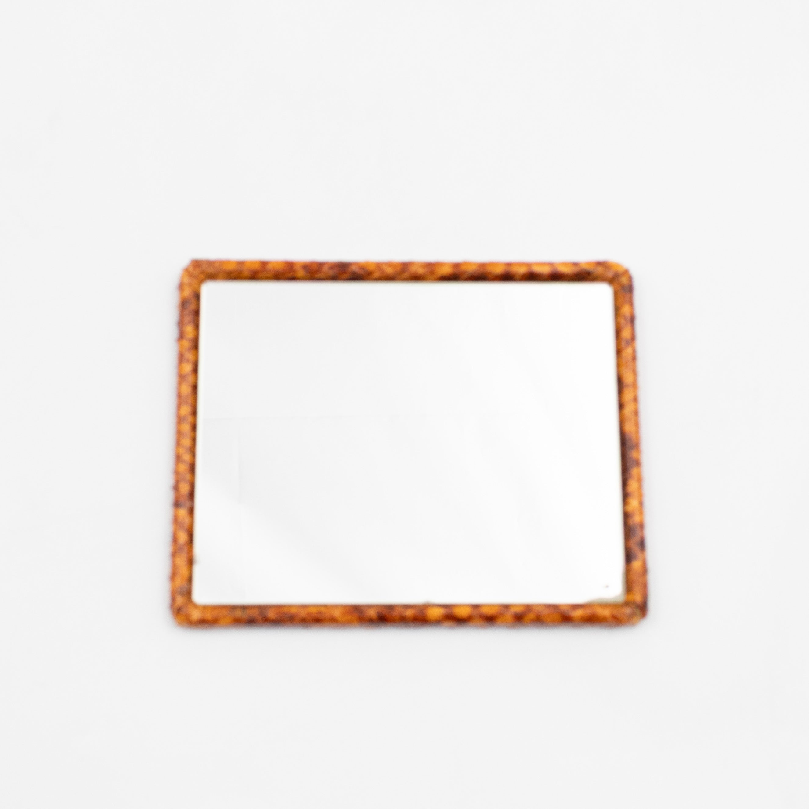 Twist Lock Clutch Intrecciato Orange Snakeskin