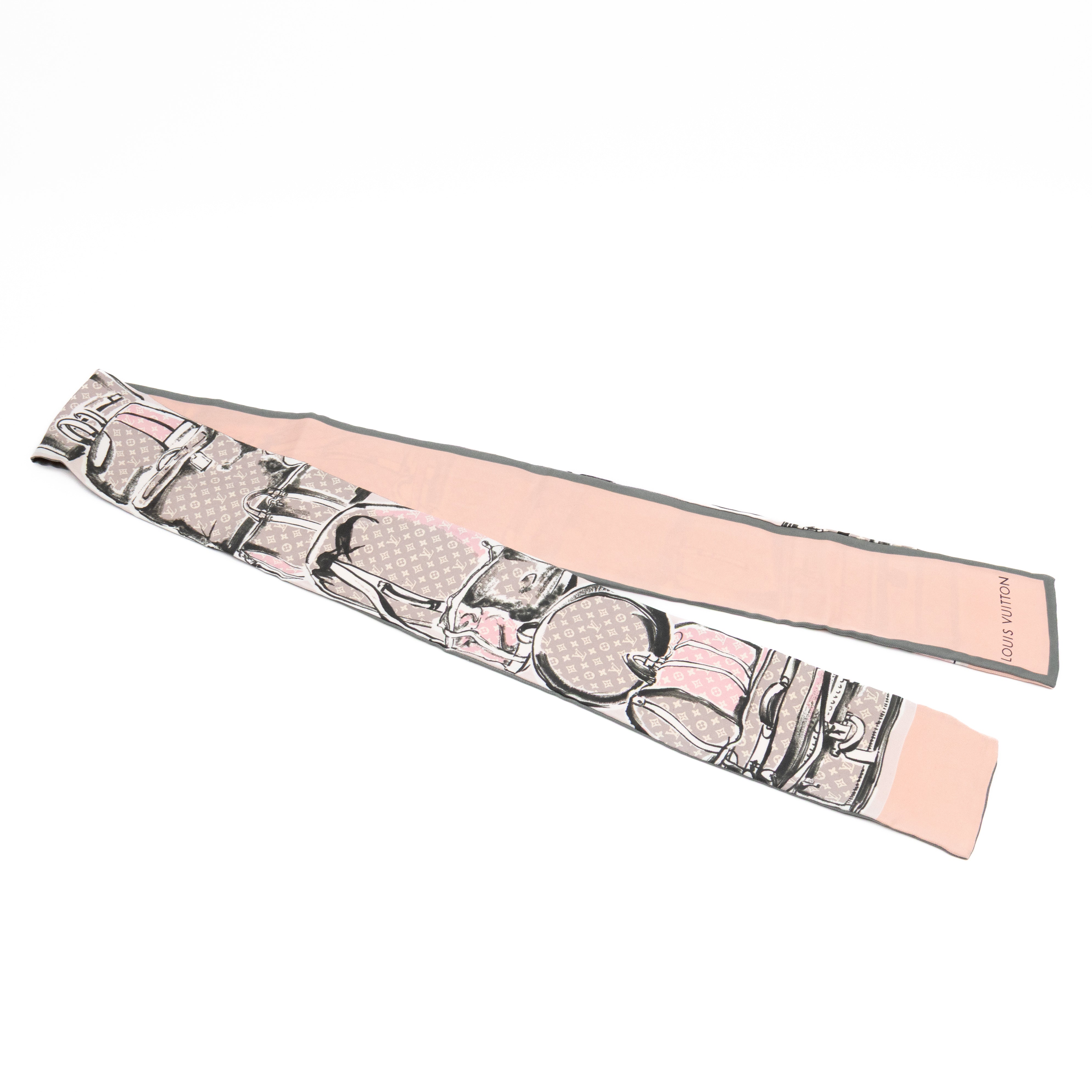 Louis Vuitton Trunks Bandeau Rose Poudre Silk Scarf – Queen Station