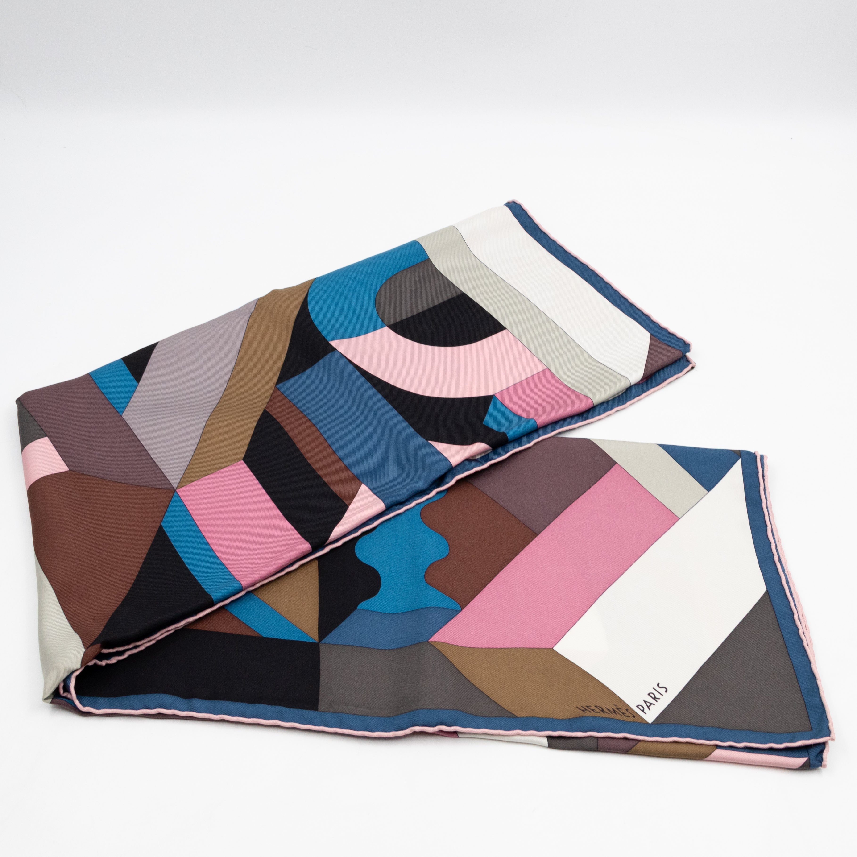 Silk Scarf 90 New Hermes Perspective Cavaliere Pink
