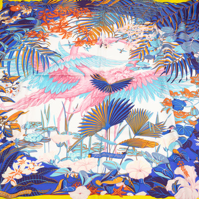 Silk Scarf 90 Flamingo Party
