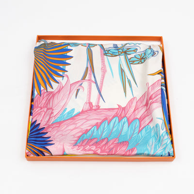 Silk Scarf 90 Flamingo Party