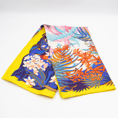 Silk Scarf 90 Flamingo Party
