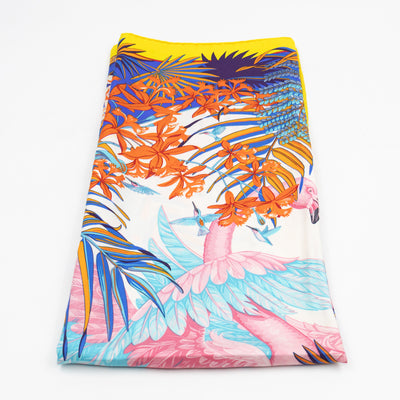 Silk Scarf 90 Flamingo Party