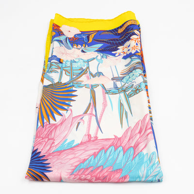 Silk Scarf 90 Flamingo Party