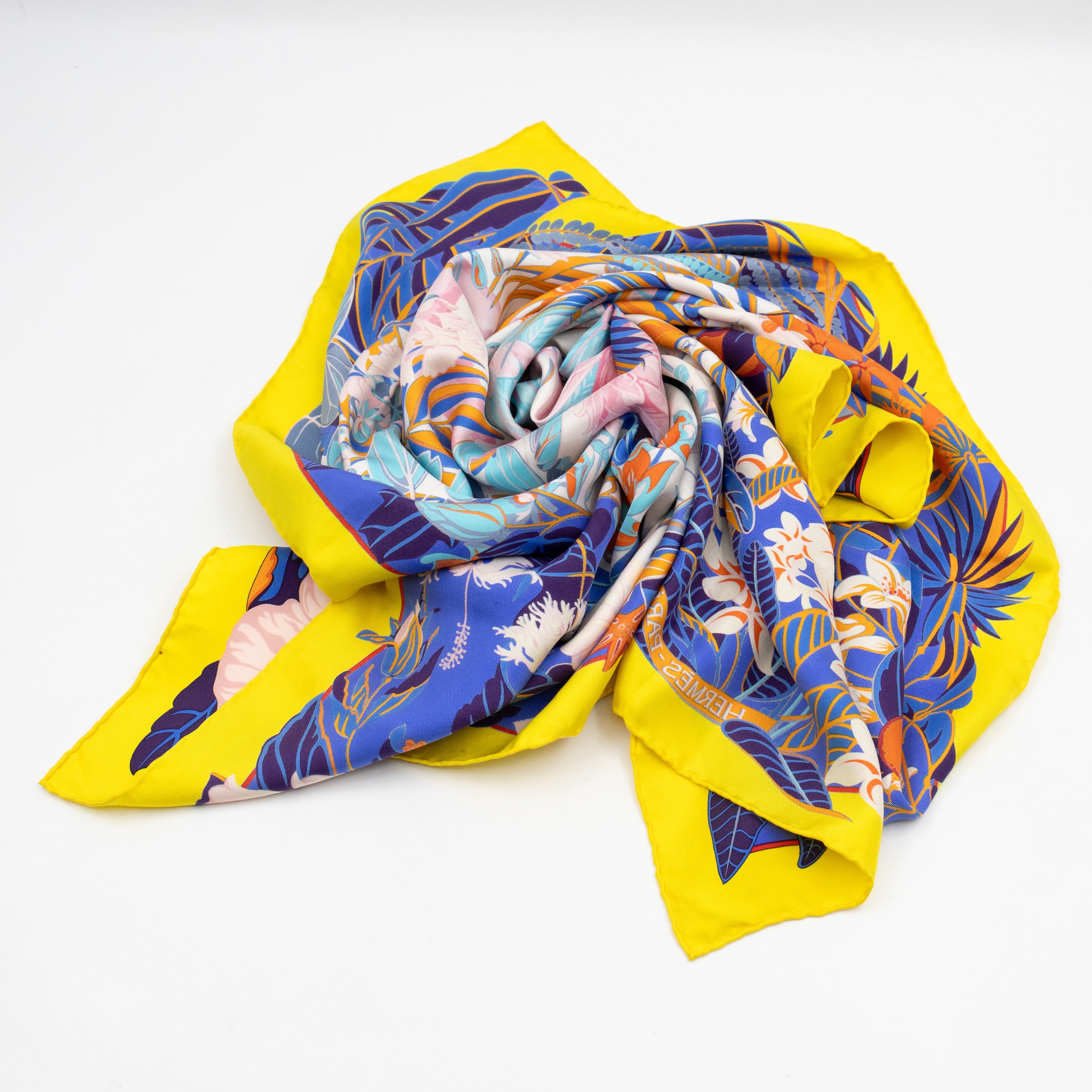 Silk Scarf 90 Flamingo Party