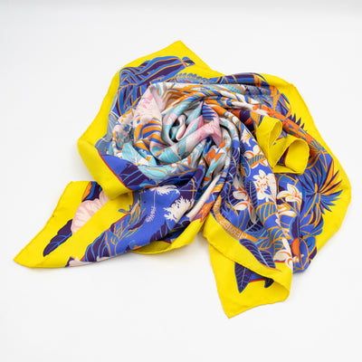 Silk Scarf 90 Flamingo Party