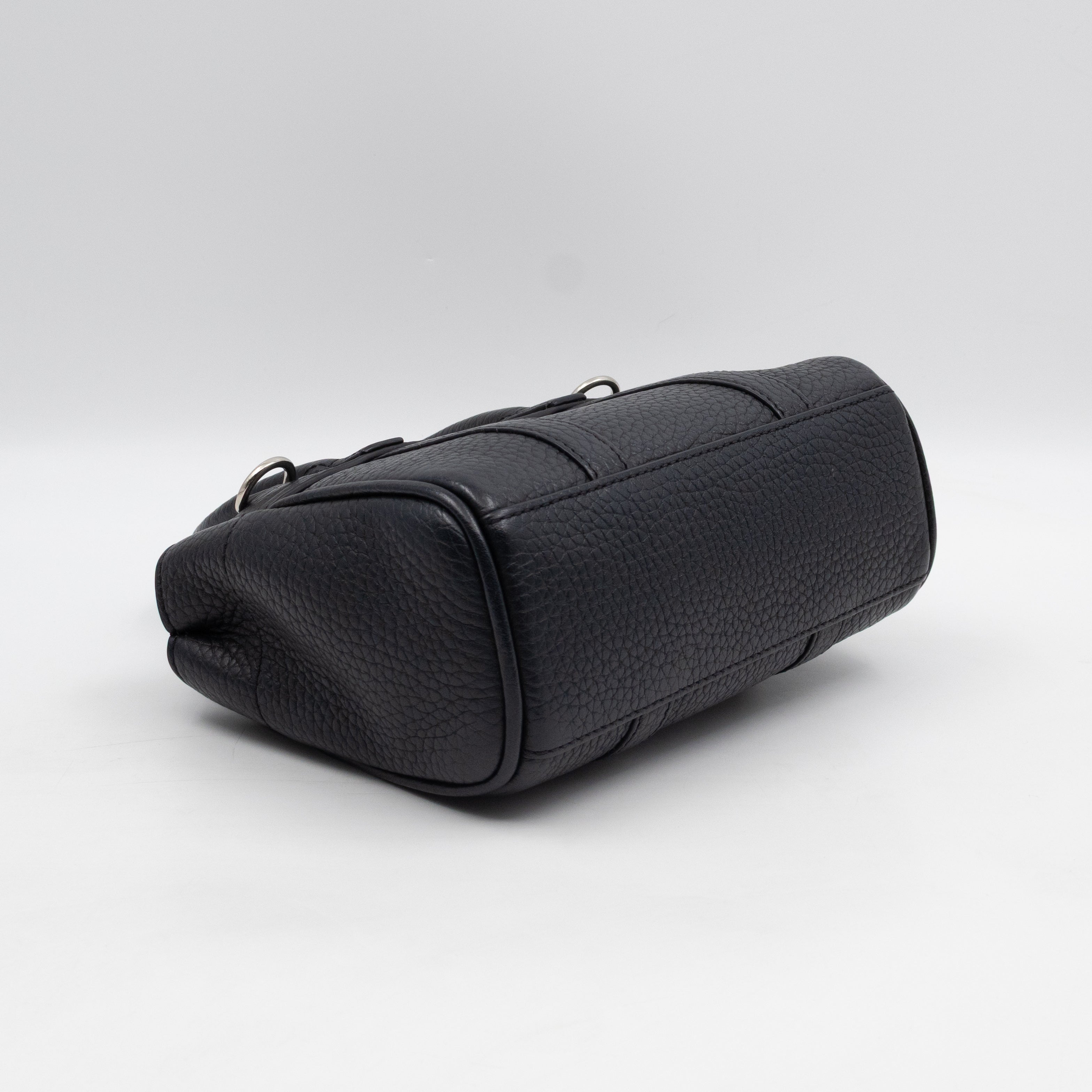 Mini Bayswater Black Grain Leather
