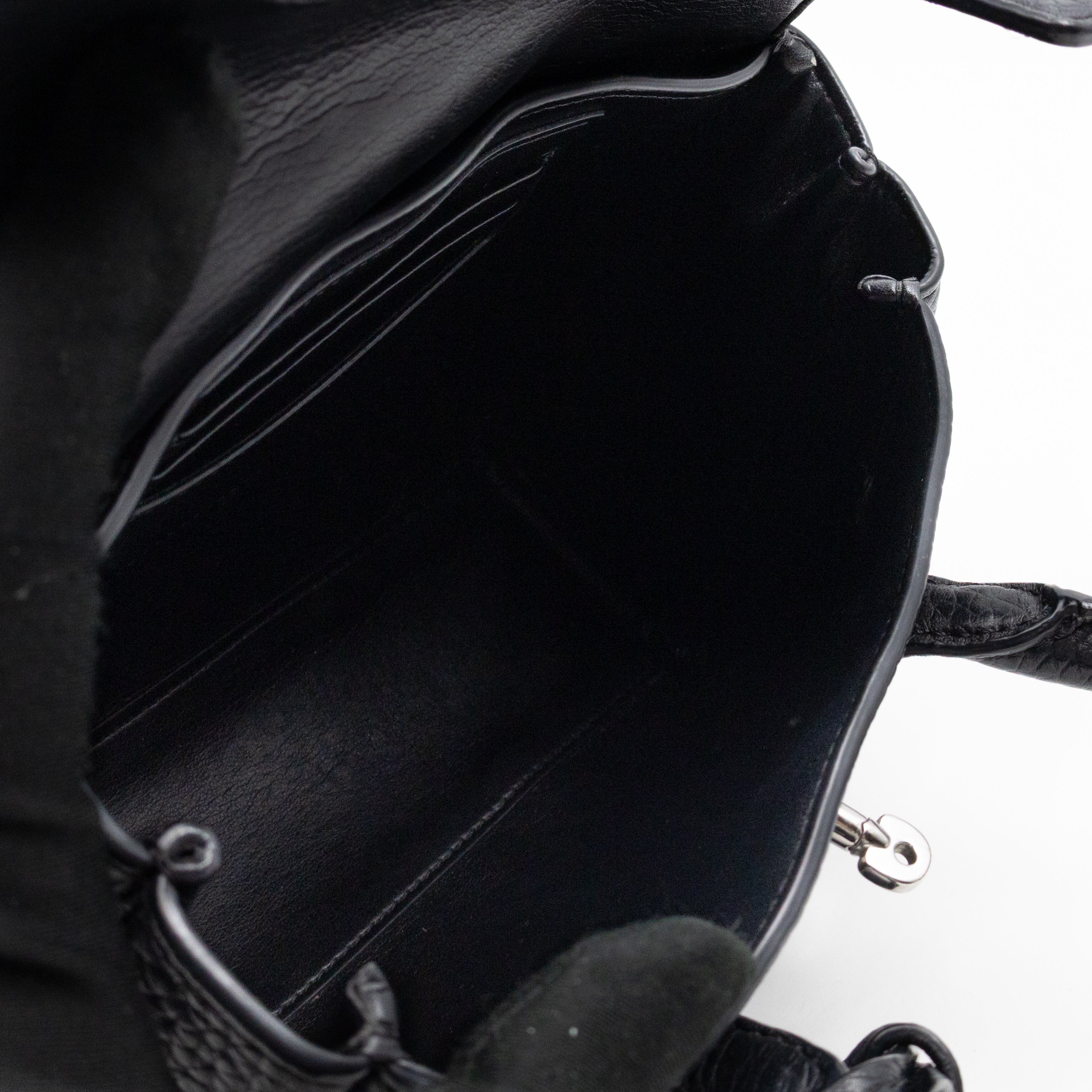 Mini Bayswater Black Grain Leather