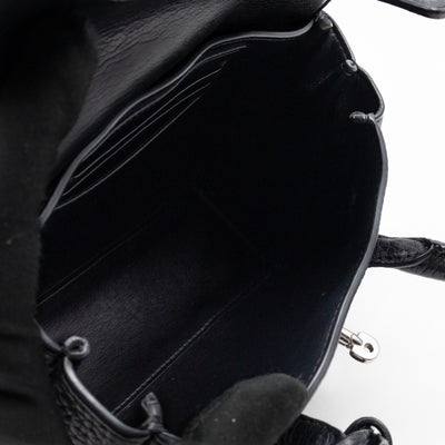 Mini Bayswater Black Grain Leather