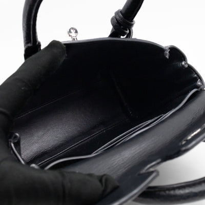 Mini Bayswater Black Grain Leather