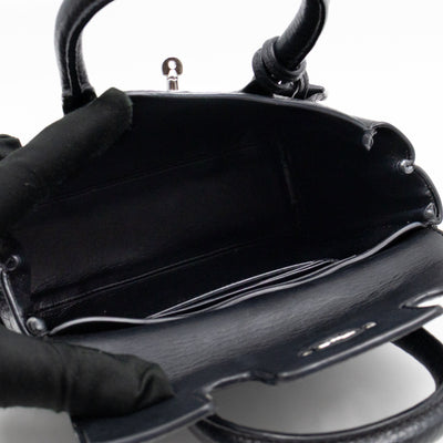 Mini Bayswater Black Grain Leather