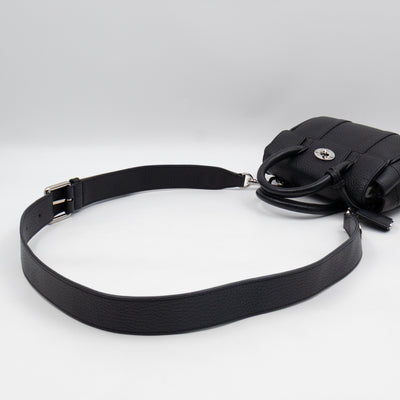 Mini Bayswater Black Grain Leather