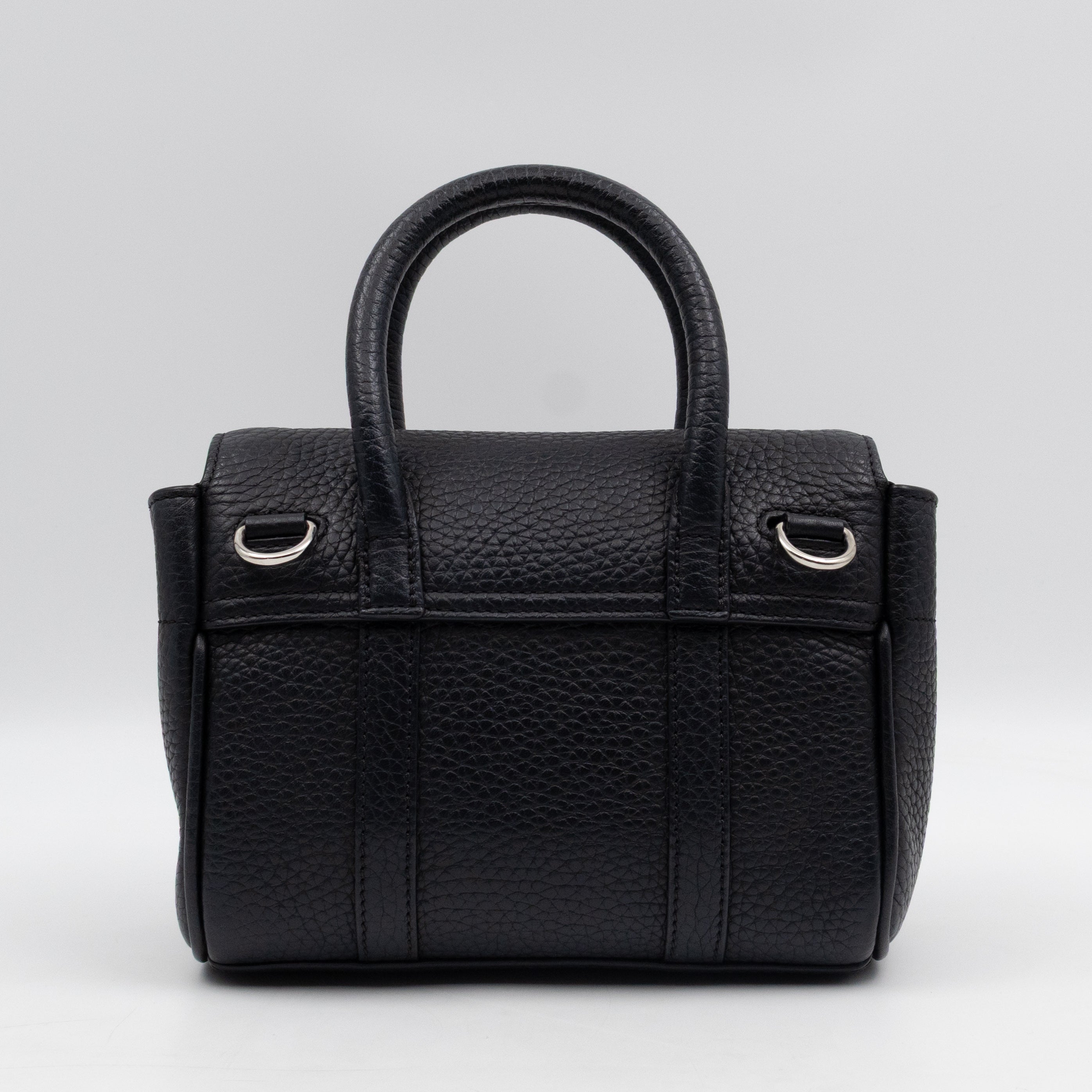 Mini Bayswater Black Grain Leather