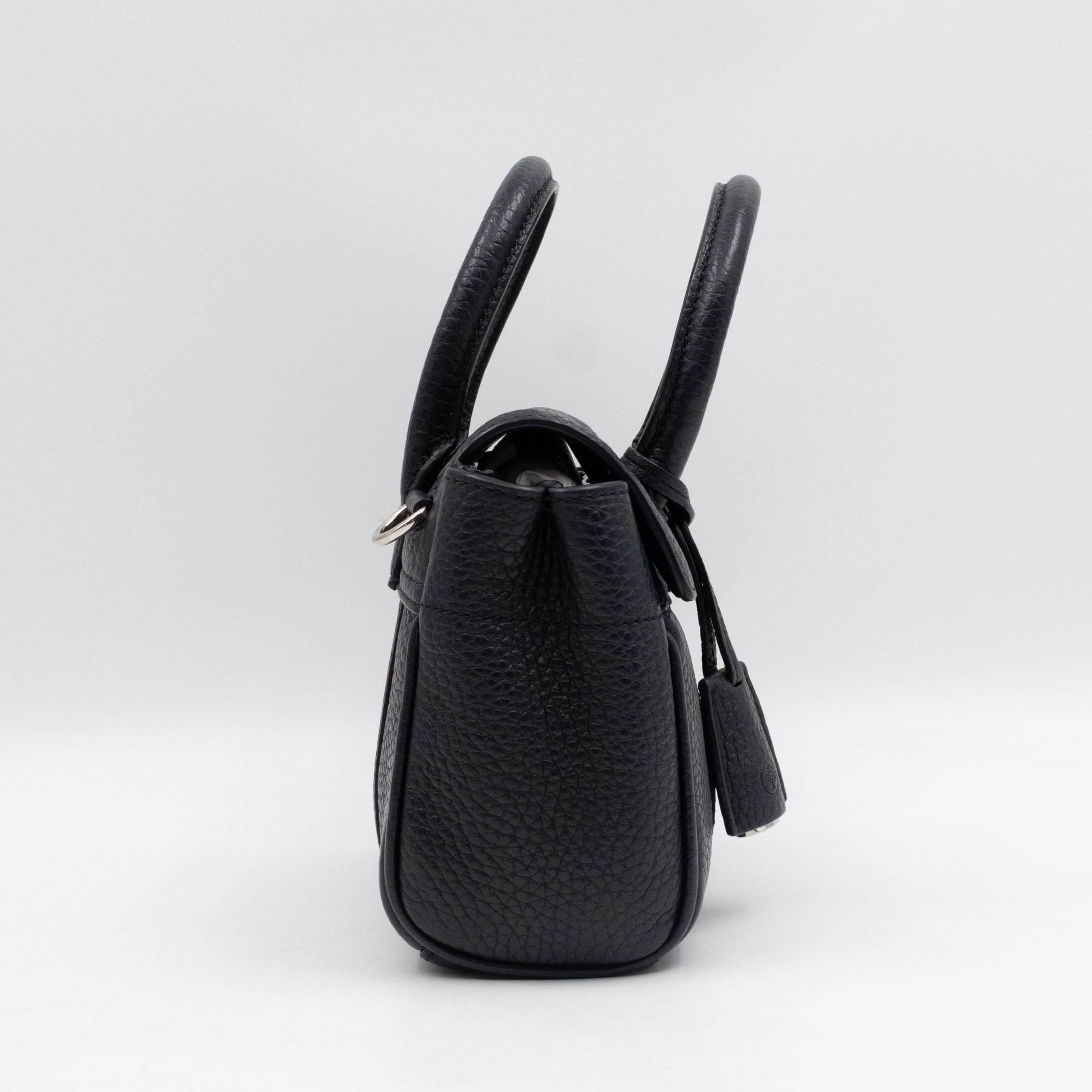 Mini Bayswater Black Grain Leather