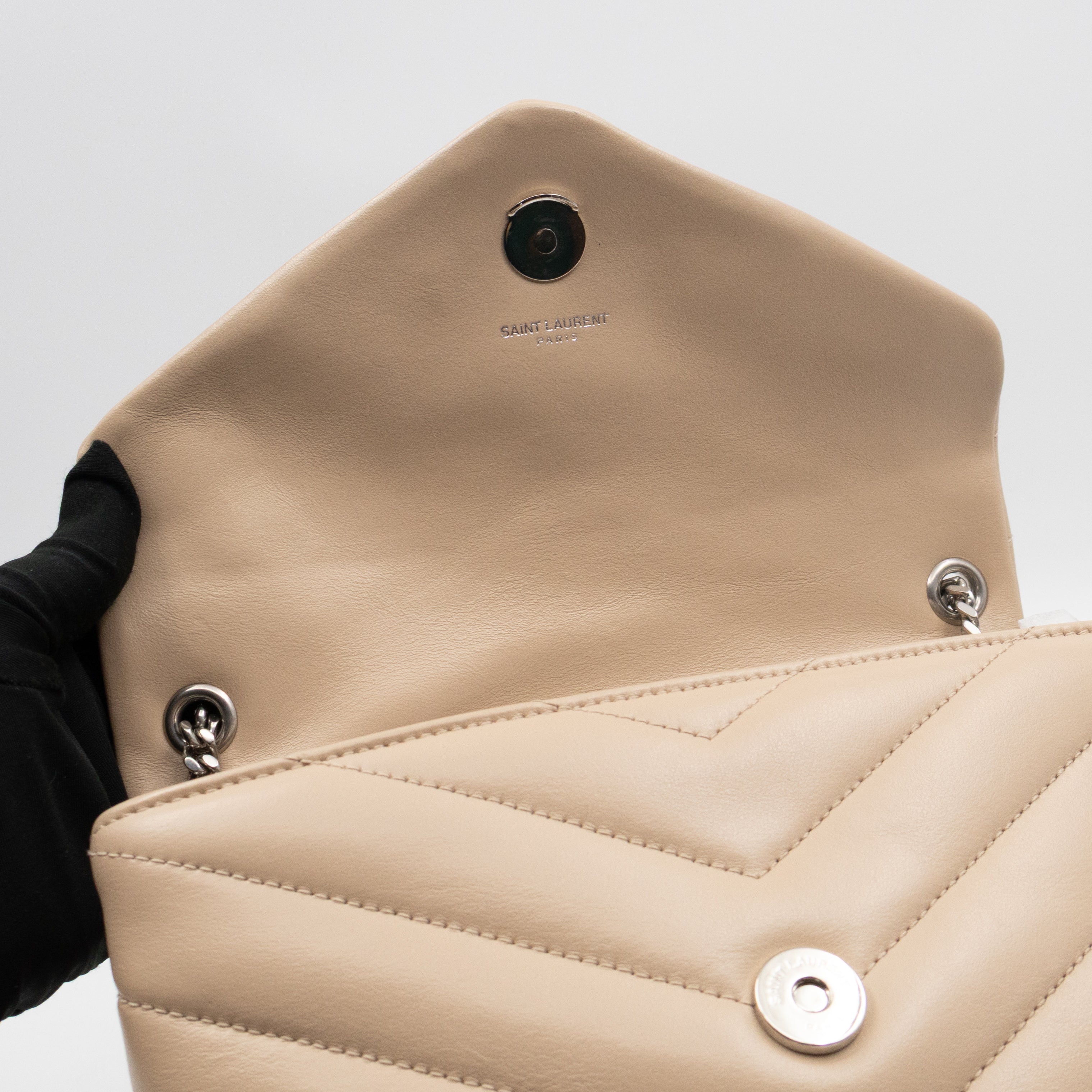 Loulou Small Beige Leather