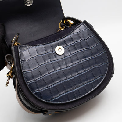 Tess Small Bag Black Croc Embossed Leather