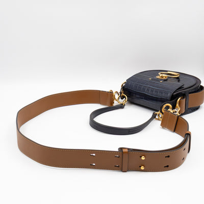 Tess Small Bag Black Croc Embossed Leather