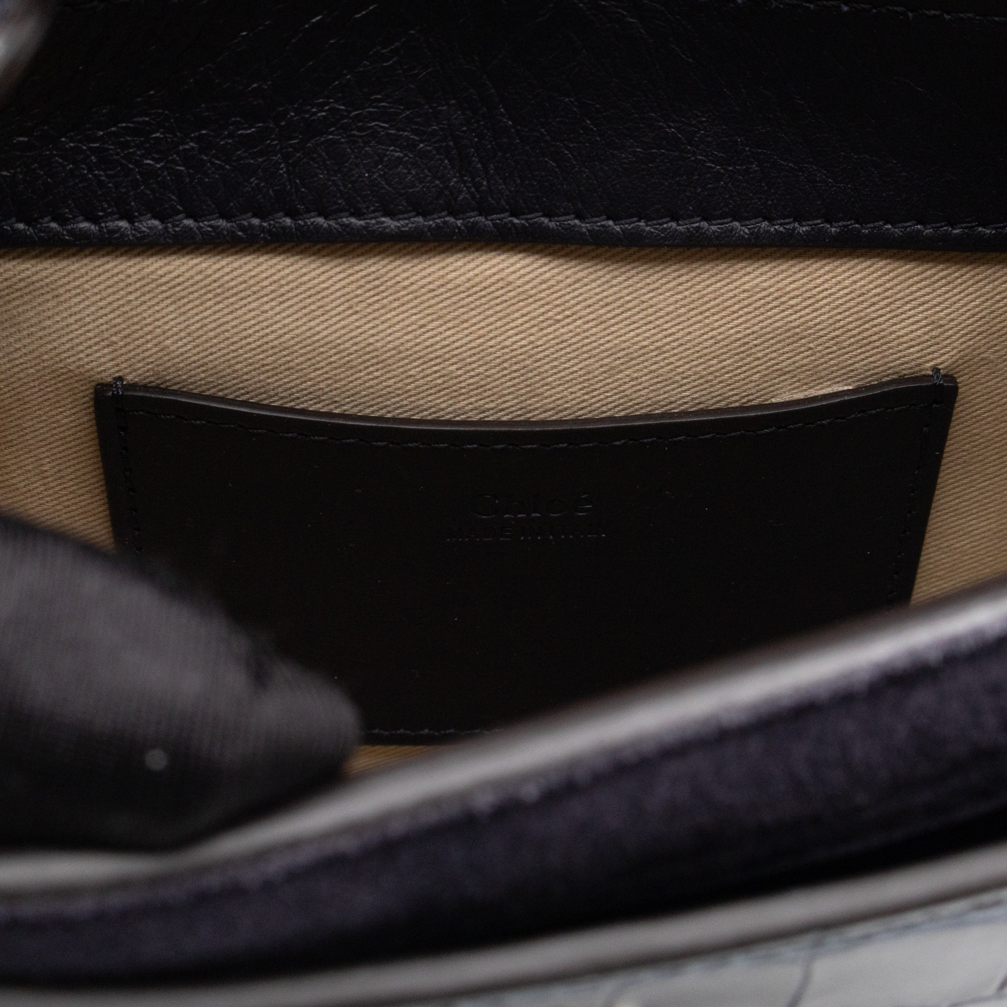 Tess Small Bag Black Croc Embossed Leather