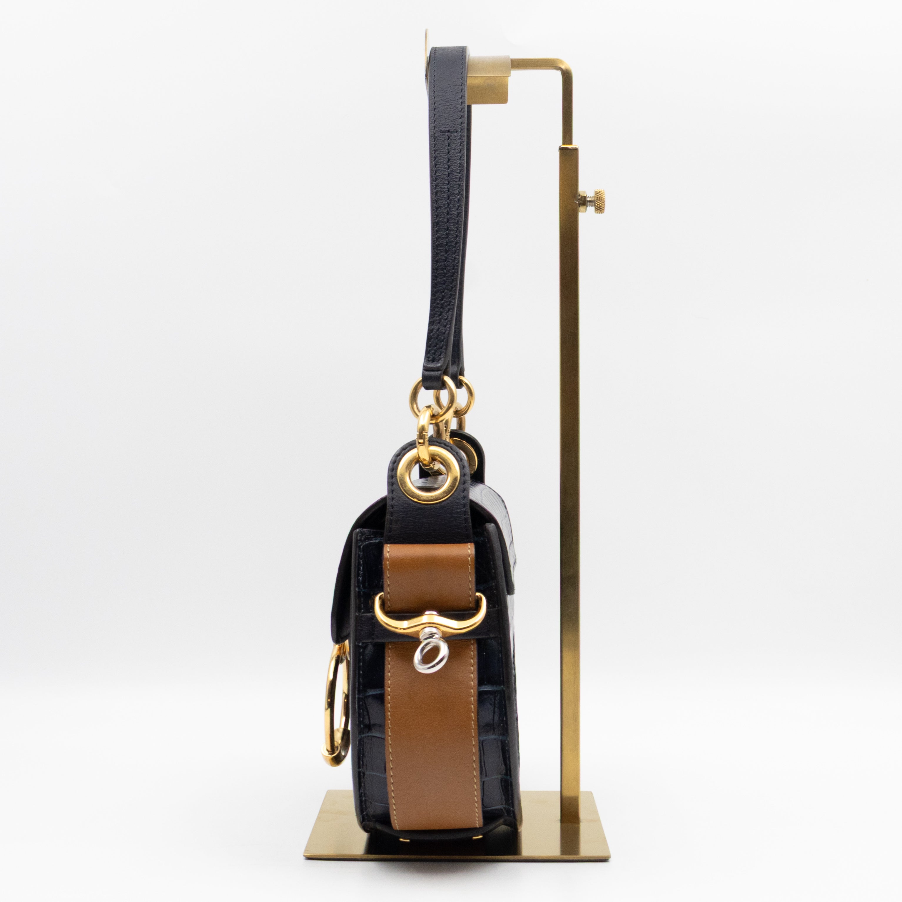 Tess Small Bag Black Croc Embossed Leather