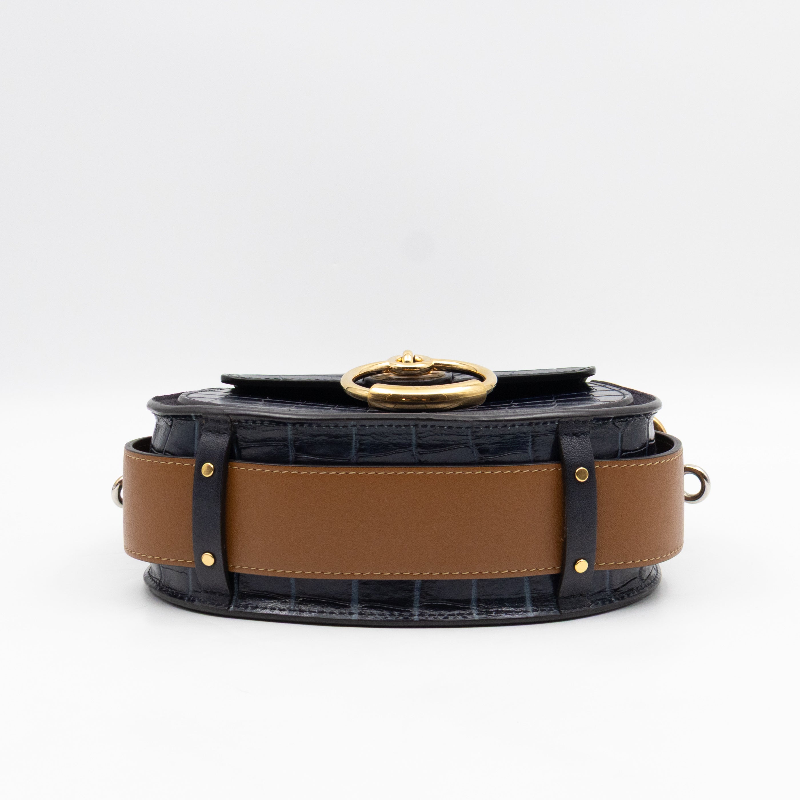 Tess Small Bag Black Croc Embossed Leather