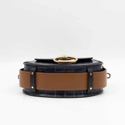 Tess Small Bag Black Croc Embossed Leather