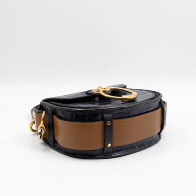 Tess Small Bag Black Croc Embossed Leather