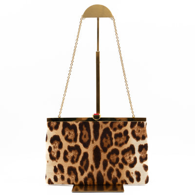 Chain Clutch Ponyhair Leopard