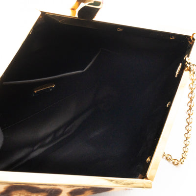 Chain Clutch Ponyhair Leopard