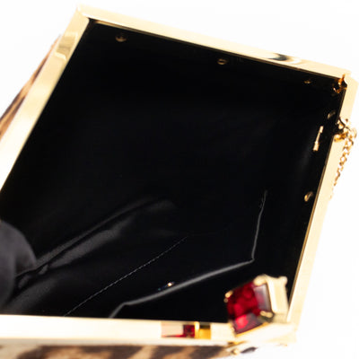Chain Clutch Ponyhair Leopard