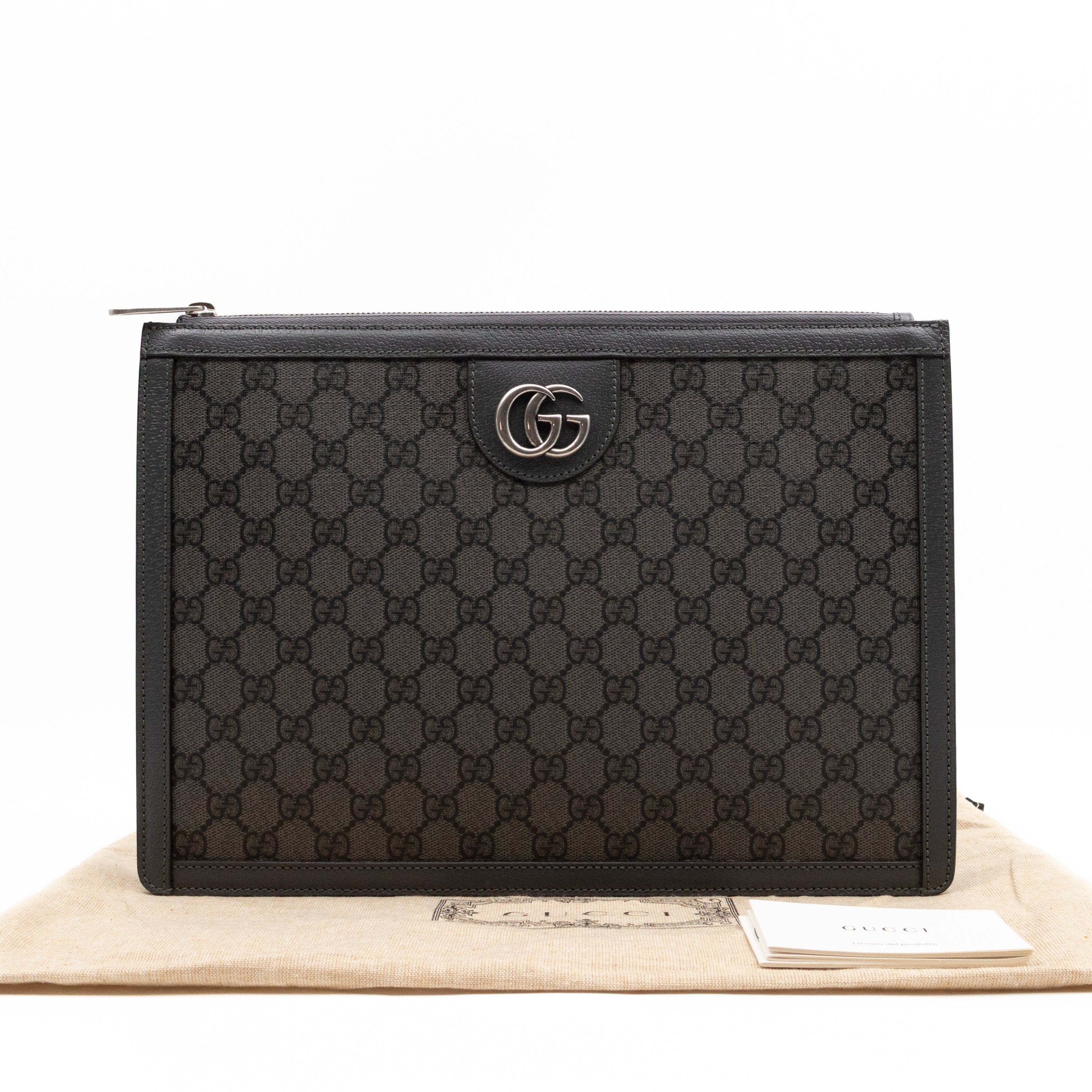 Ophidia GG Portfolio Clutch Grey GG Supreme