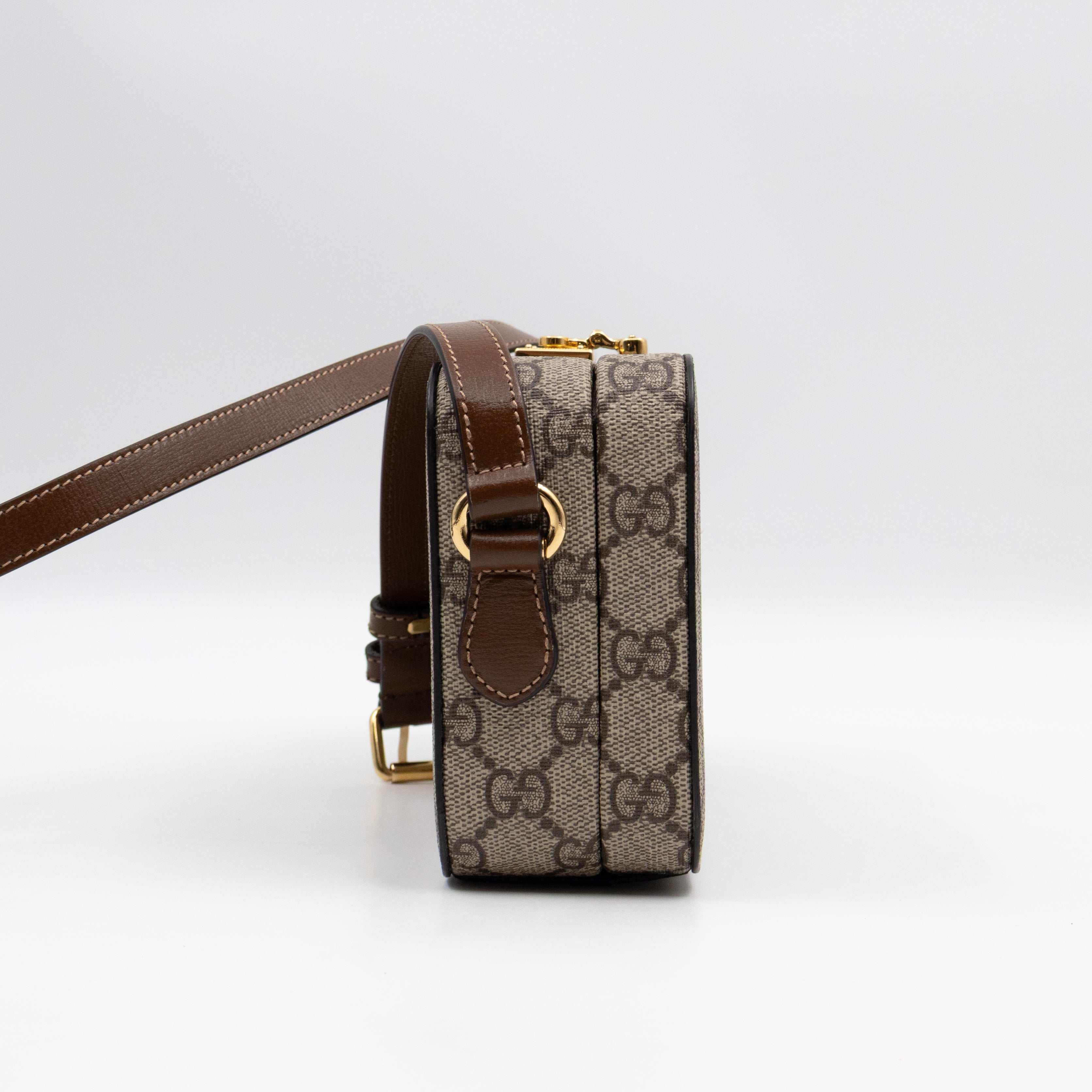 Mini Trunk Bag With Interlocking G Brown GG Supreme Leather