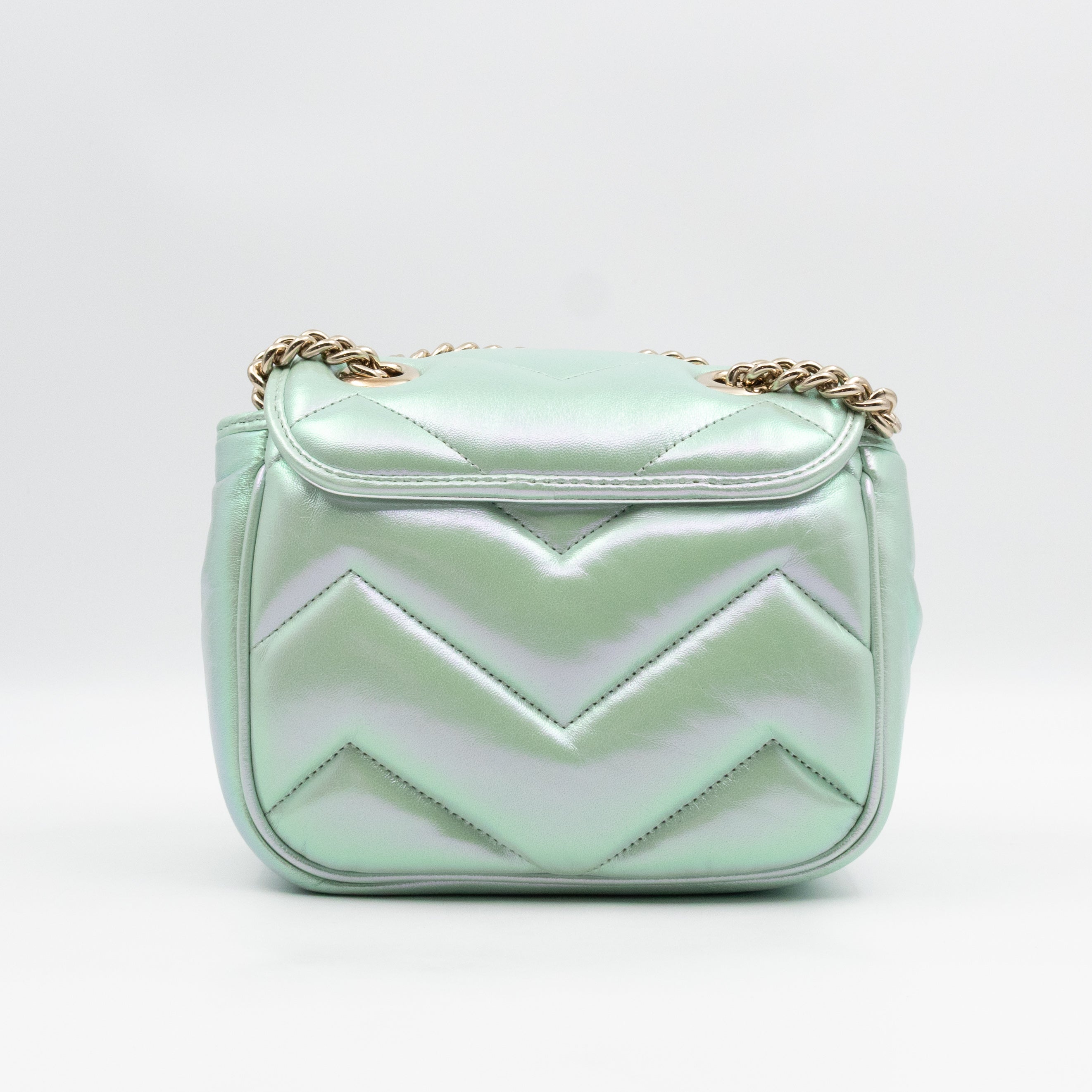 GG Marmont Mini Flap Bag Green Iridescent