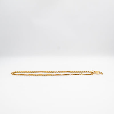 Vintage Quilted CC Logo Pendant Necklace Gold