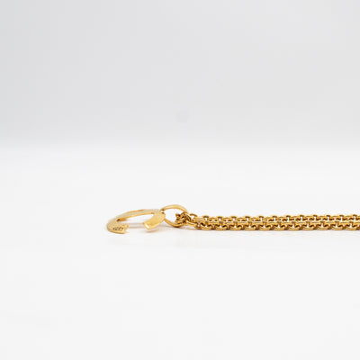 Vintage Quilted CC Logo Pendant Necklace Gold