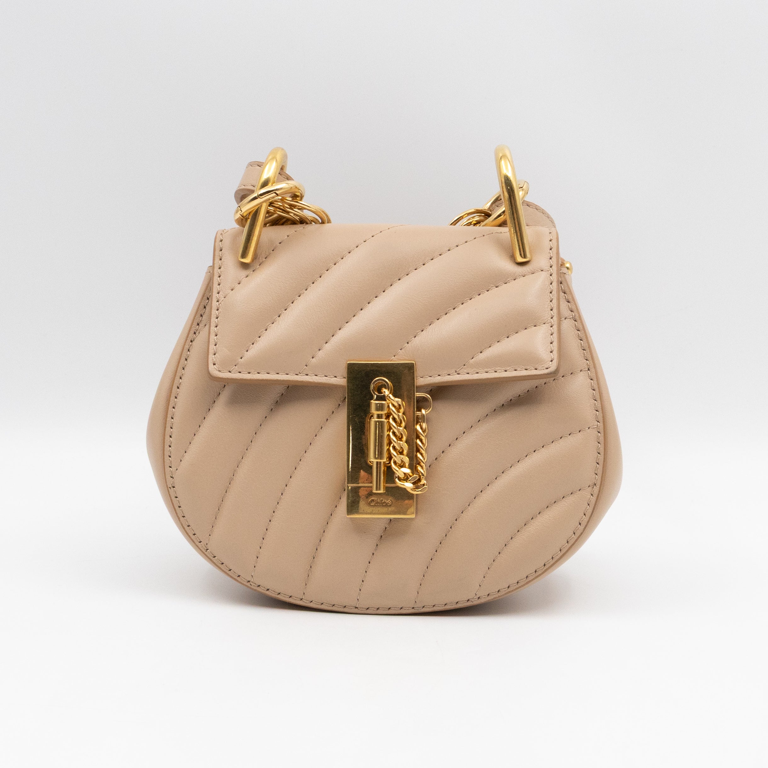 Nano Drew Rose Beige Leather