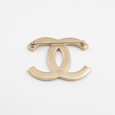 CC Brooch Crystal Light Gold
