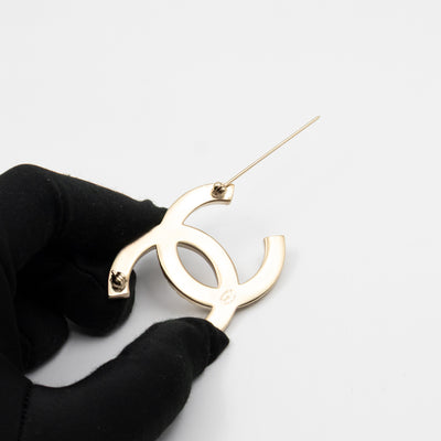 CC Brooch Crystal Light Gold
