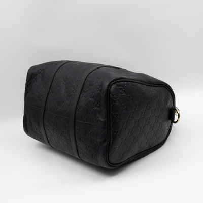Medium Boston Bag Black Guccissima Leather
