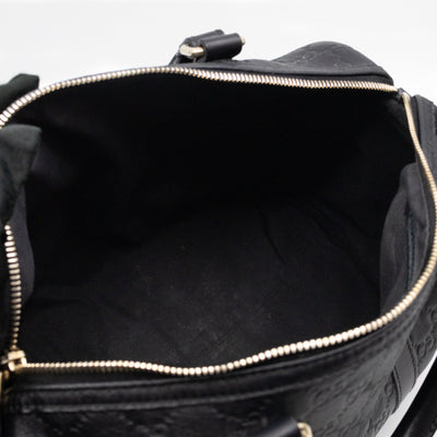Medium Boston Bag Black Guccissima Leather