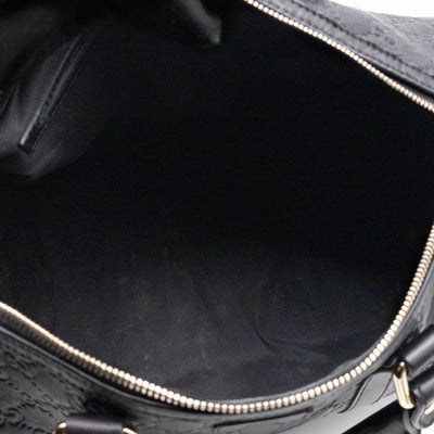 Medium Boston Bag Black Guccissima Leather