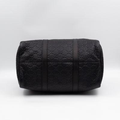 Medium Boston Bag Black Guccissima Leather